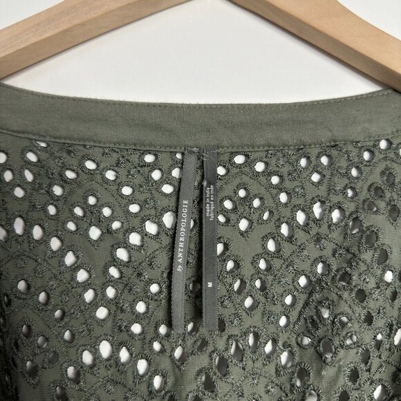 ANTHROPOLOGIE Sage Smocked Eyelet Top - Picture 7 of 7